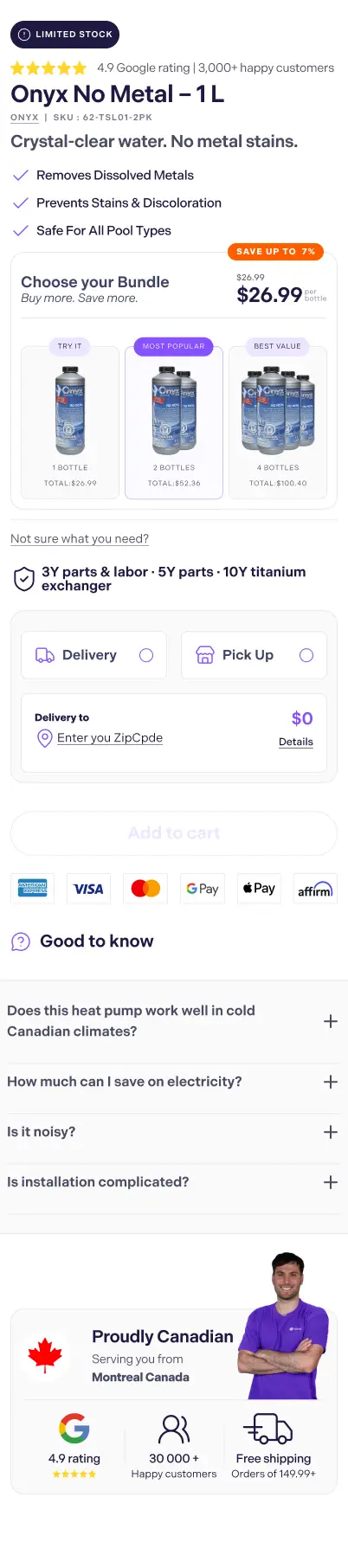 GoPool PDP mobile upsell